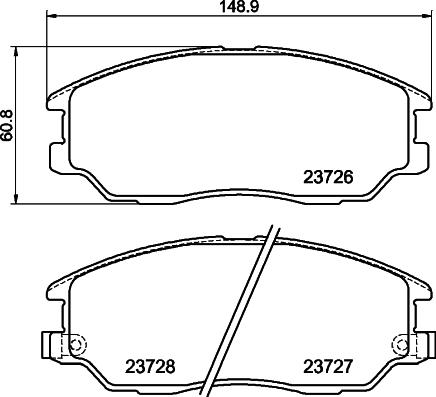 DON PCP1942 - Brake Pad Set, disc brake car-mod.net
