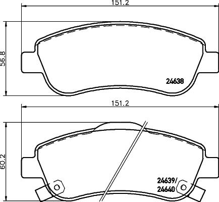 DON PCP1162 - Brake Pad Set, disc brake car-mod.net