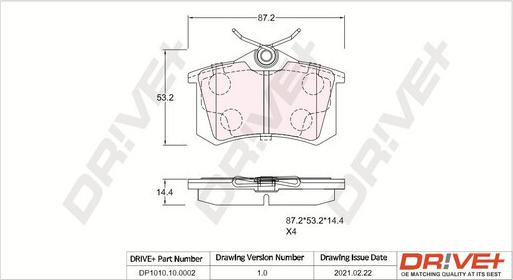 Dr!ve+ DP1010.10.0002 - Brake Pad Set, disc brake car-mod.net