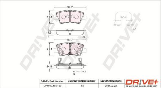 Dr!ve+ DP1010.10.0150 - Brake Pad Set, disc brake car-mod.net