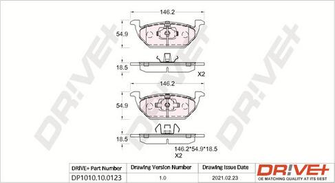 Dr!ve+ DP1010.10.0123 - Brake Pad Set, disc brake car-mod.net