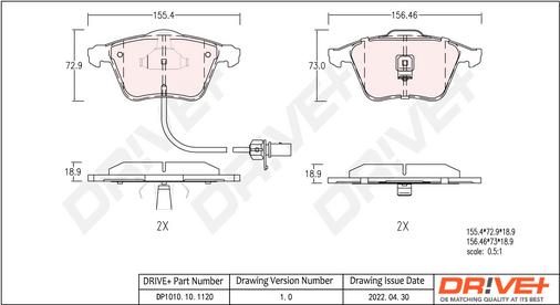 Dr!ve+ DP1010.10.1120 - Brake Pad Set, disc brake car-mod.net
