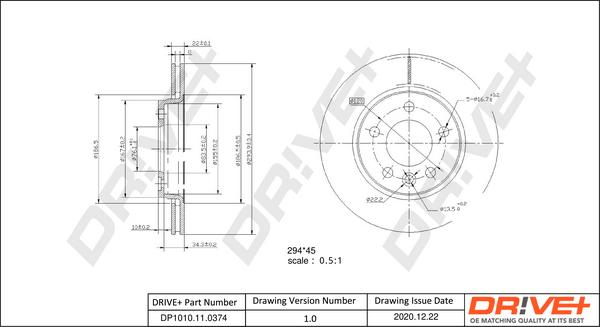 Dr!ve+ DP1010.11.0374 - Brake Disc car-mod.net