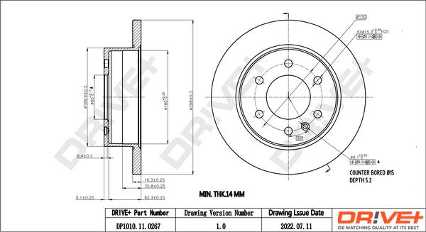 Dr!ve+ DP1010.11.0267 - Brake Disc car-mod.net