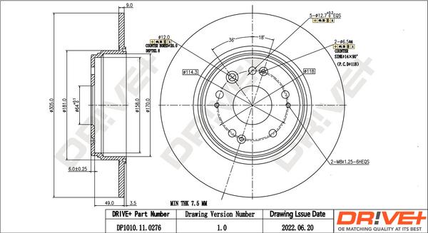 Dr!ve+ DP1010.11.0276 - Brake Disc car-mod.net