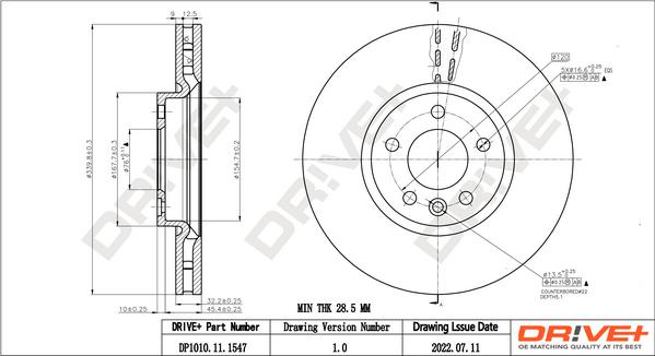 Dr!ve+ DP1010.11.1547 - Brake Disc car-mod.net