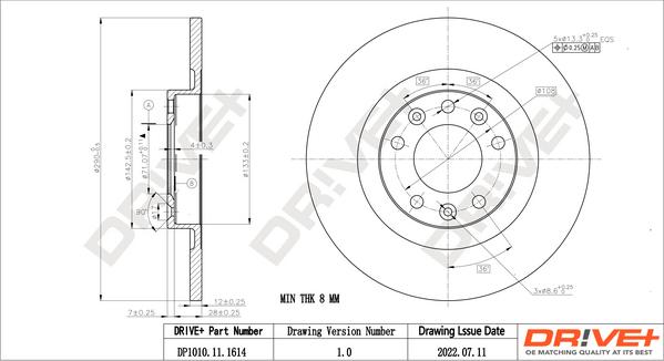 Dr!ve+ DP1010.11.1614 - Brake Disc car-mod.net