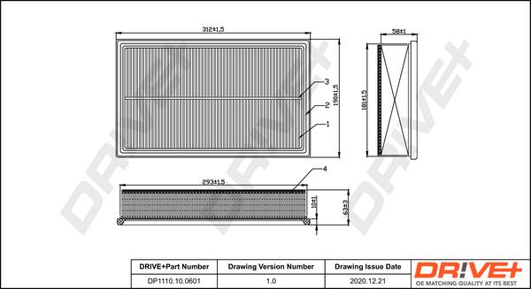 Dr!ve+ DP1110.10.0601 - Engine Air Filter car-mod.net