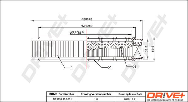 Dr!ve+ DP1110.10.0001 - Engine Air Filter car-mod.net