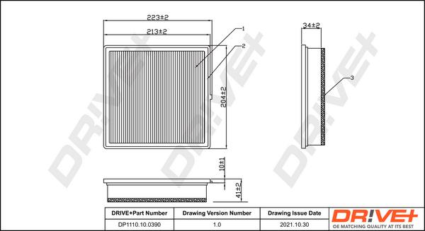 Dr!ve+ DP1110.10.0390 - Engine Air Filter car-mod.net
