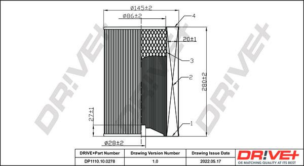 Dr!ve+ DP1110.10.0278 - Engine Air Filter car-mod.net