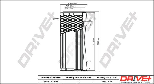 Dr!ve+ DP1110.10.0765 - Engine Air Filter car-mod.net