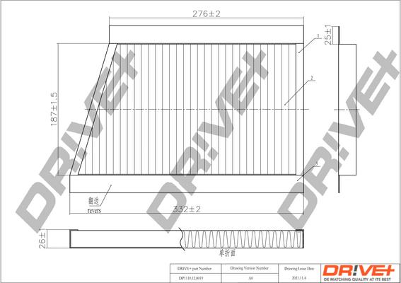 Dr!ve+ DP1110.12.0019 - Filter, interior air car-mod.net