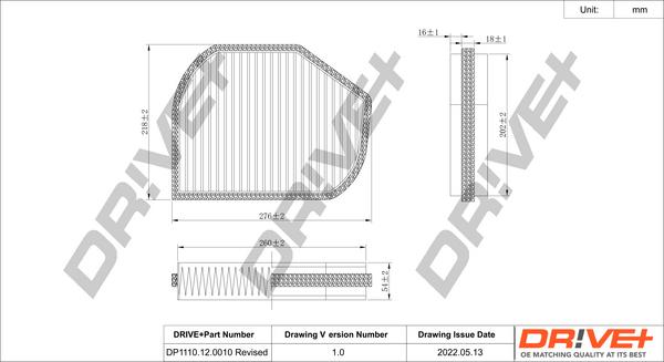 Dr!ve+ DP1110.12.0010 - Filter, interior air car-mod.net
