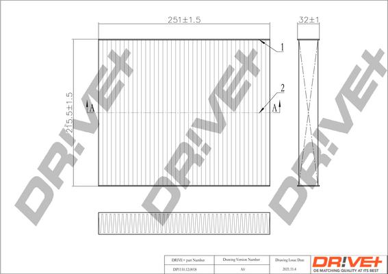 Dr!ve+ DP1110.12.0018 - Filter, interior air car-mod.net