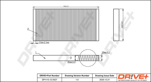 Dr!ve+ DP1110.12.0027 - Filter, interior air car-mod.net