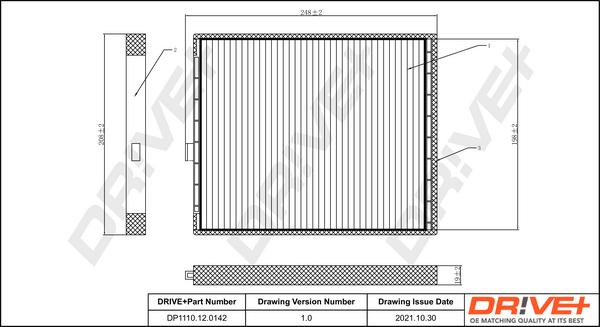 Dr!ve+ DP1110.12.0142 - Filter, interior air car-mod.net