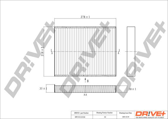 Dr!ve+ DP1110.12.0164 - Filter, interior air car-mod.net