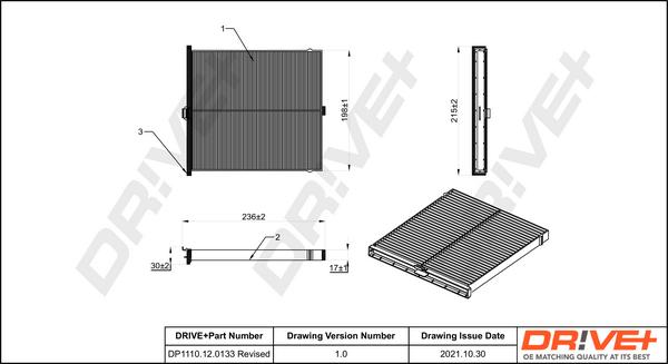 Dr!ve+ DP1110.12.0133 - Filter, interior air car-mod.net