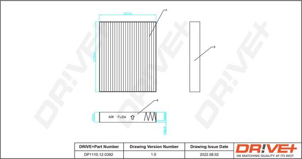 Dr!ve+ DP1110.12.0346 - Filter, interior air car-mod.net