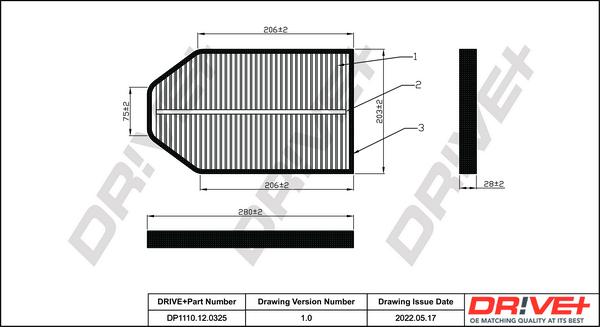 Dr!ve+ DP1110.12.0325 - Filter, interior air car-mod.net