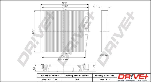 Dr!ve+ DP1110.12.0240 - Filter, interior air car-mod.net