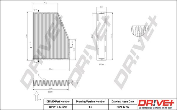 Dr!ve+ DP1110.12.0216 - Filter, interior air car-mod.net
