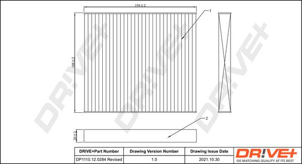 Dr!ve+ DP1110.12.0284 - Filter, interior air car-mod.net