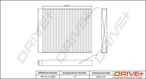 Dr!ve+ DP1110.12.0283 - Filter, interior air car-mod.net