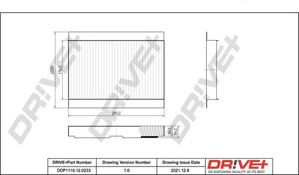 Dr!ve+ DP1110.12.0233 - Filter, interior air car-mod.net