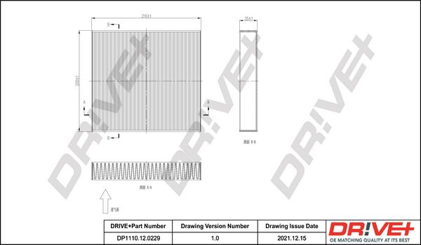 Dr!ve+ DP1110.12.0229 - Filter, interior air car-mod.net