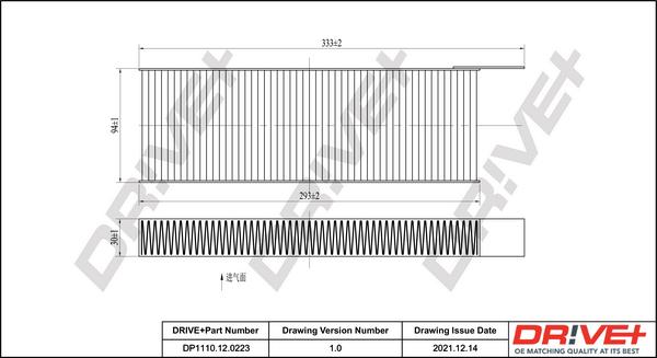 Dr!ve+ DP1110.12.0223 - Filter, interior air car-mod.net
