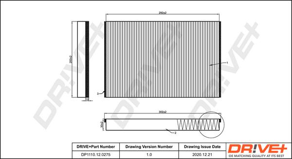 Dr!ve+ DP1110.12.0275 - Filter, interior air car-mod.net