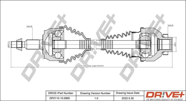 Dr!ve+ DP2110.10.0960 - Drive Shaft car-mod.net