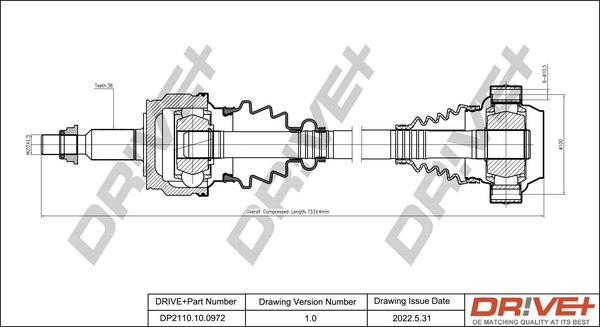 Dr!ve+ DP2110.10.0972 - Drive Shaft car-mod.net
