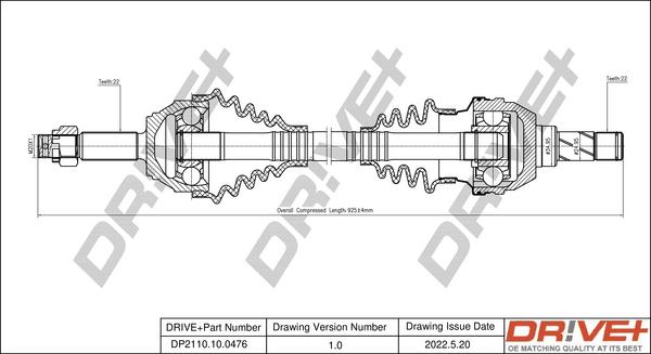 Dr!ve+ DP2110.10.0476 - Drive Shaft car-mod.net