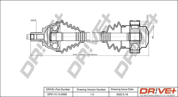 Dr!ve+ DP2110.10.0093 - Drive Shaft car-mod.net