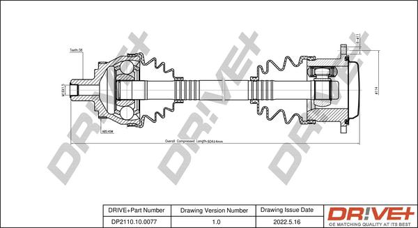 Dr!ve+ DP2110.10.0077 - Drive Shaft car-mod.net