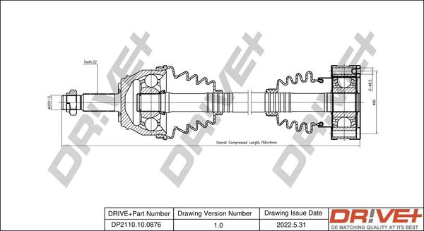 Dr!ve+ DP2110.10.0876 - Drive Shaft car-mod.net