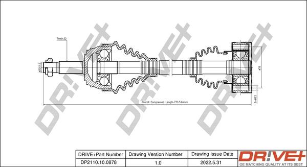 Dr!ve+ DP2110.10.0878 - Drive Shaft car-mod.net