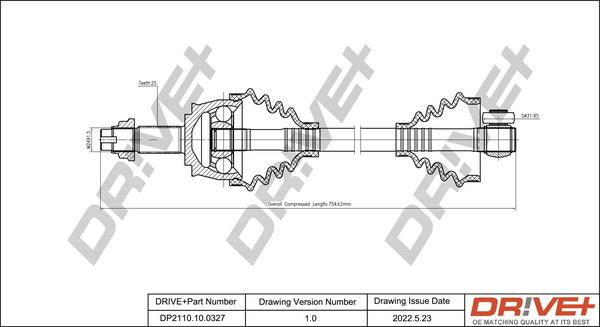Dr!ve+ DP2110.10.0327 - Drive Shaft car-mod.net