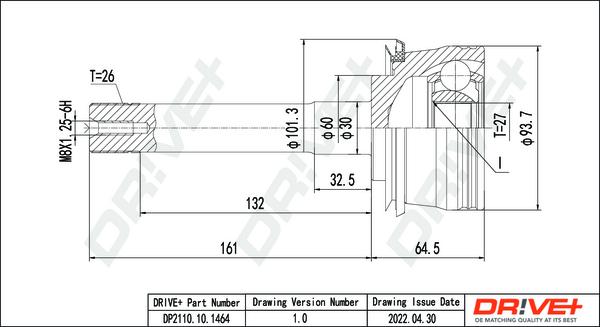 Dr!ve+ DP2110.10.1464 - CV Joint Kit, drive shaft car-mod.net