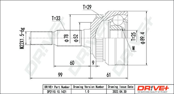 Dr!ve+ DP2110.10.1421 - CV Joint Kit, drive shaft car-mod.net