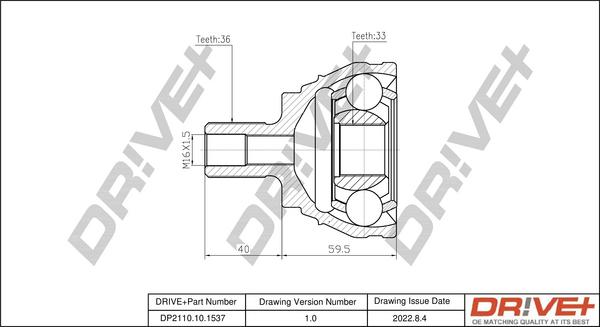 Dr!ve+ DP2110.10.1537 - CV Joint Kit, drive shaft car-mod.net