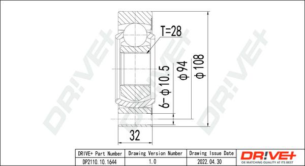 Dr!ve+ DP2110.10.1644 - CV Joint Kit, drive shaft car-mod.net