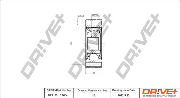 Dr!ve+ DP2110.10.1654 - CV Joint Kit, drive shaft car-mod.net