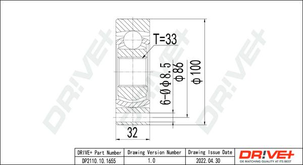 Dr!ve+ DP2110.10.1655 - CV Joint Kit, drive shaft car-mod.net