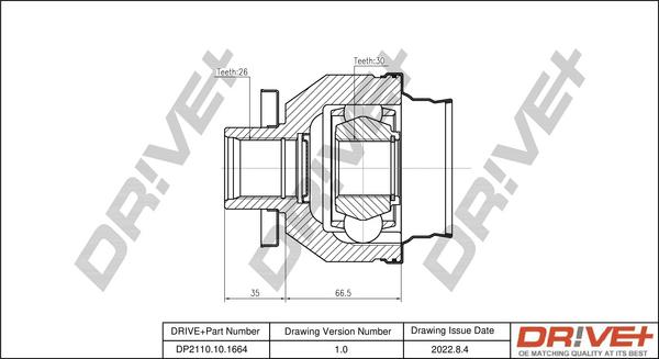 Dr!ve+ DP2110.10.1664 - CV Joint Kit, drive shaft car-mod.net