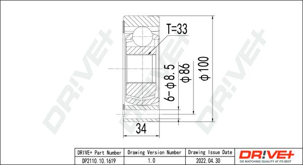Dr!ve+ DP2110.10.1619 - CV Joint Kit, drive shaft car-mod.net