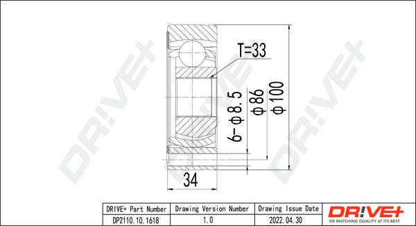 Dr!ve+ DP2110.10.1618 - CV Joint Kit, drive shaft car-mod.net
